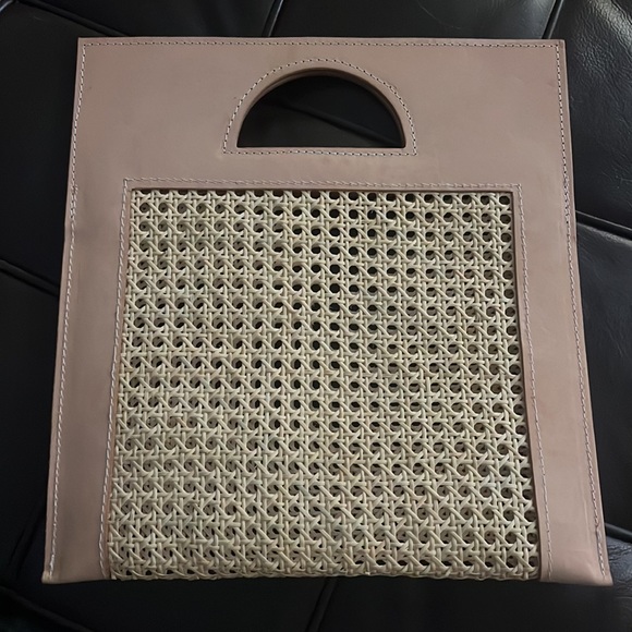 Leather and rattan handbag - Picture 4 of 5